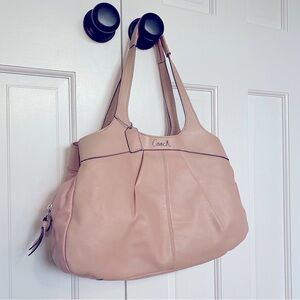 GUC Authentic Shimmery Pastel Pink Leather Coach Purse